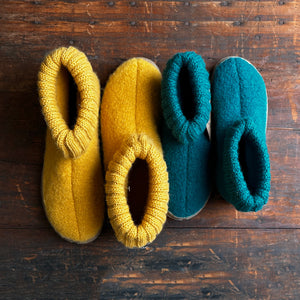 Boiled Wool Slipper Boots - Toni - Teal (Kids 23-35)