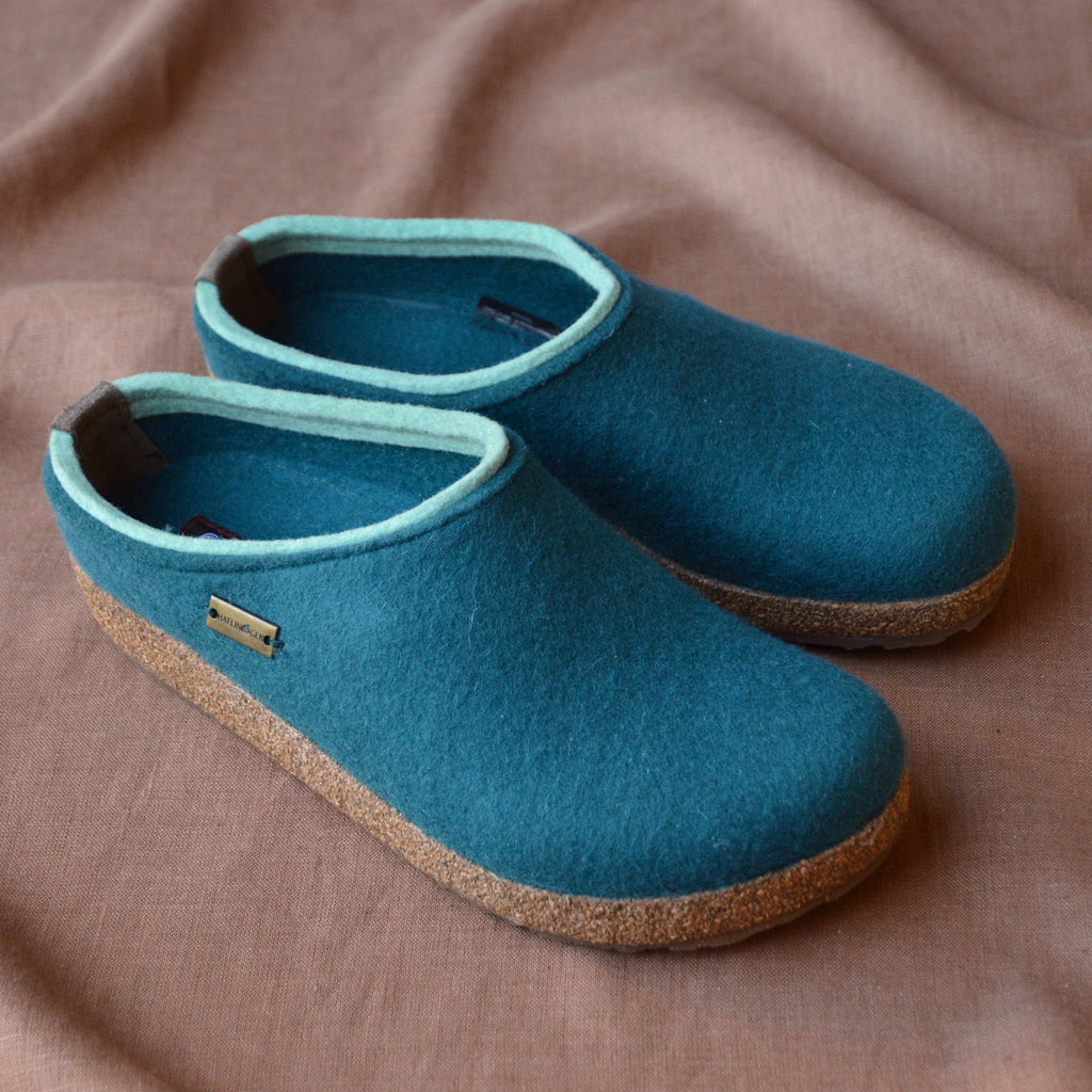 Wool Felt Clogs Kris Turquoise Adults 36 42