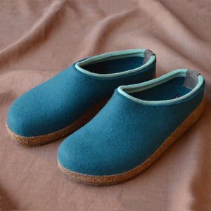 Wool Felt Clogs - Kris - Turquoise (Adults 36-42)