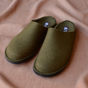 Wool Felt Slippers - Flair Soft - Olive (Adults 36-42)