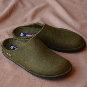 Wool Felt Slippers - Flair Soft - Olive (Adults 36-42)