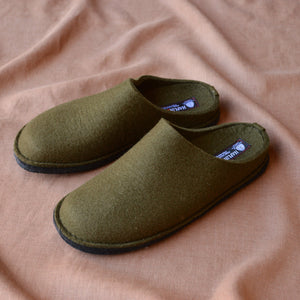 Wool Felt Slippers - Flair Soft - Olive (Adults 36-42)