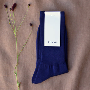 Hakne Ribbed Socks - Merino Wool - Lapis Lazuli (Adults)