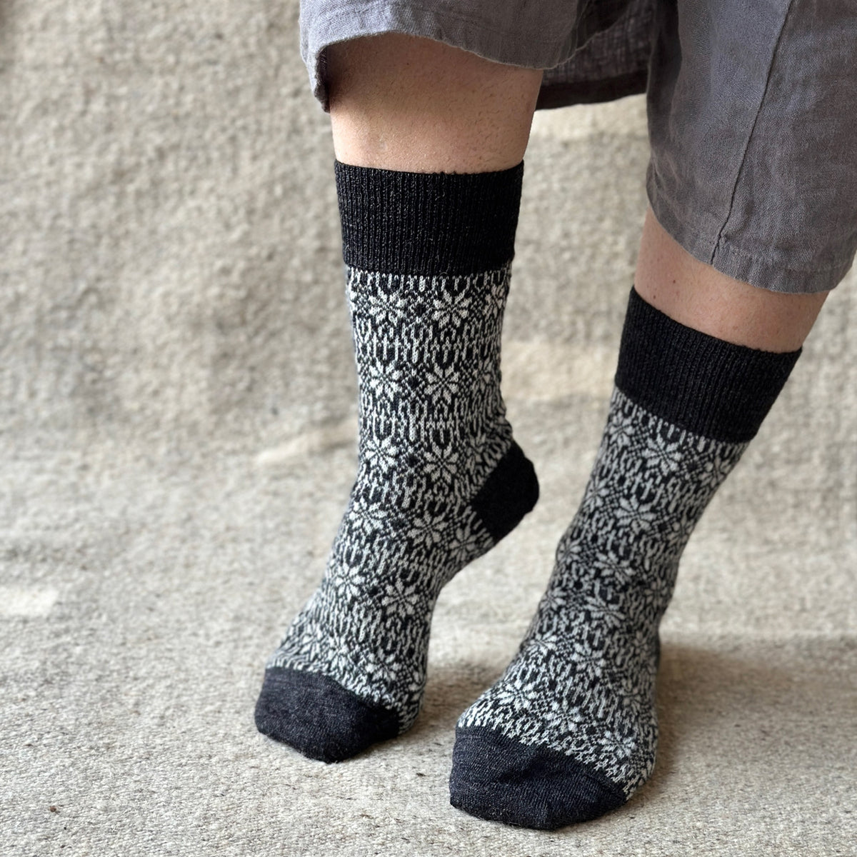 Fine Snowflake Wool Socks - Organic Merino (Adults 36-43) *Returning 2026