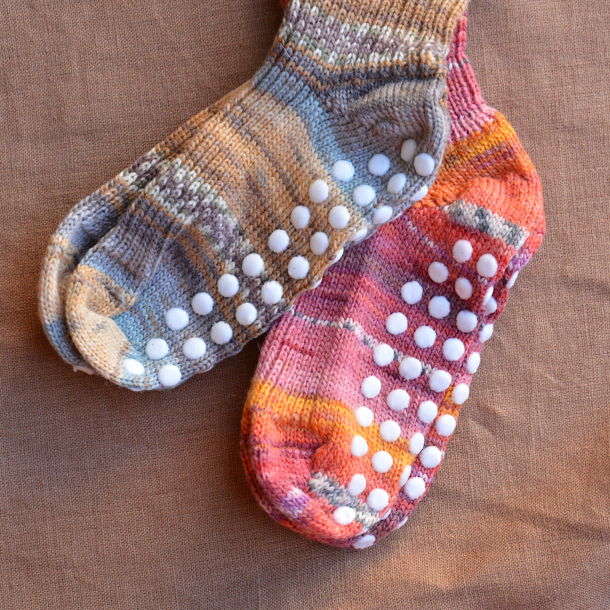 Child's Grippy Organic Wool Socks - Multi