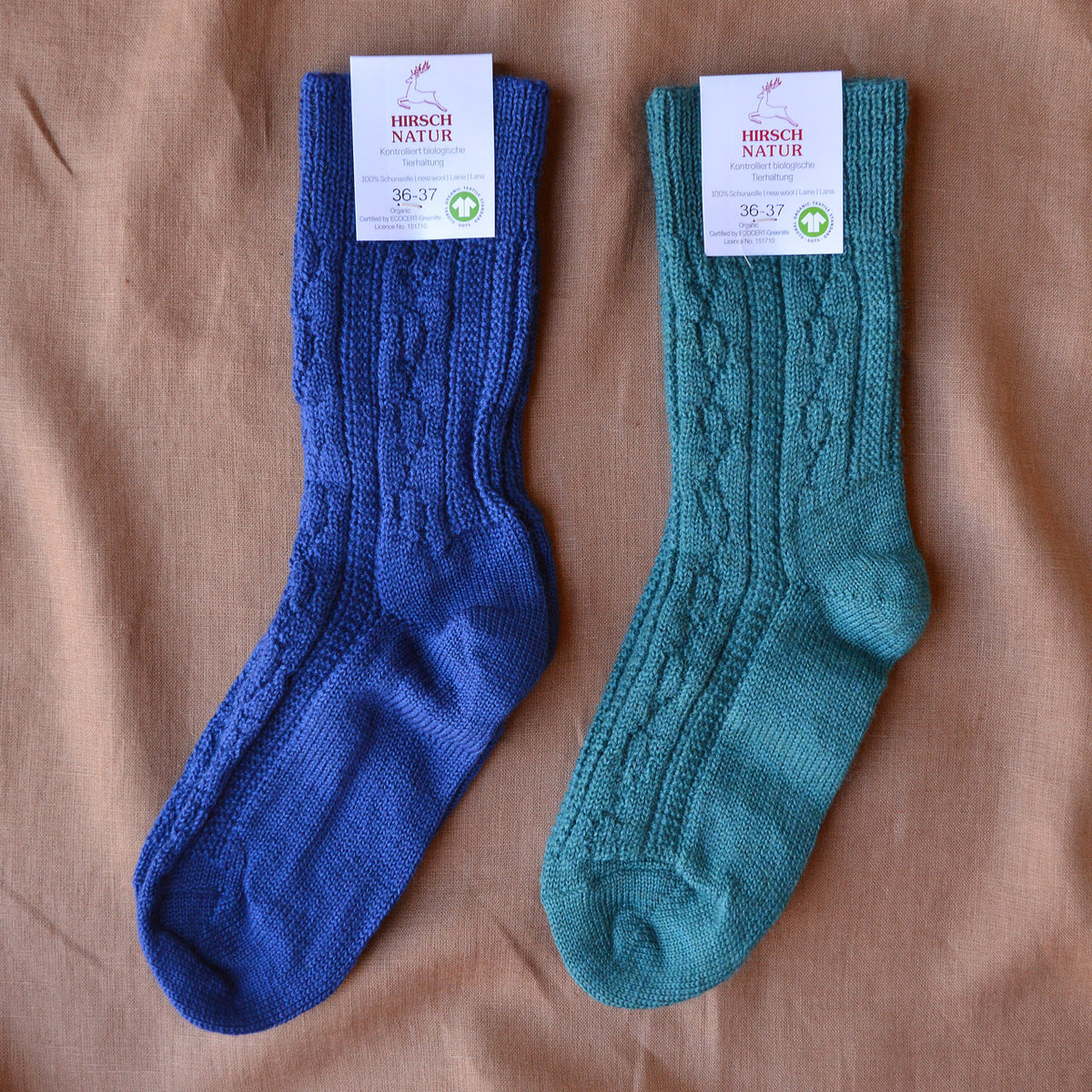 Cable Knit Socks - 100% Organic Wool (Adults 36-41) *Returning 2026