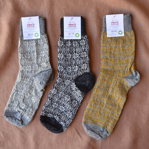 Fine Snowflake Wool Socks - Organic Merino (Adults 36-43)