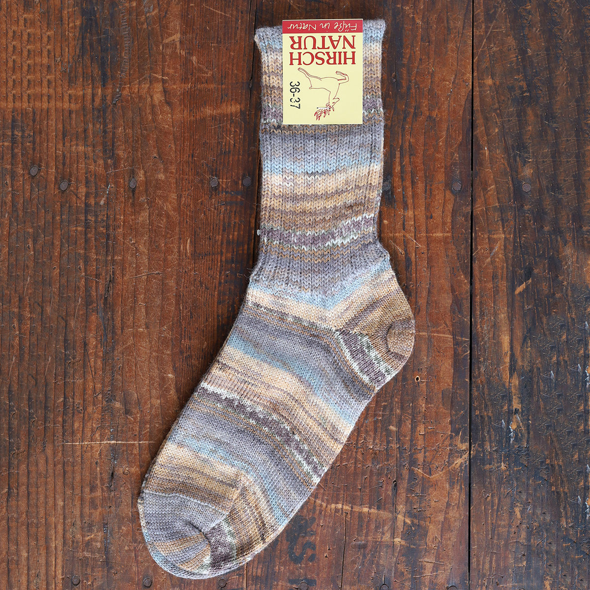 Chunky Organic Wool Socks - Earth Multi (Adults 36-41)