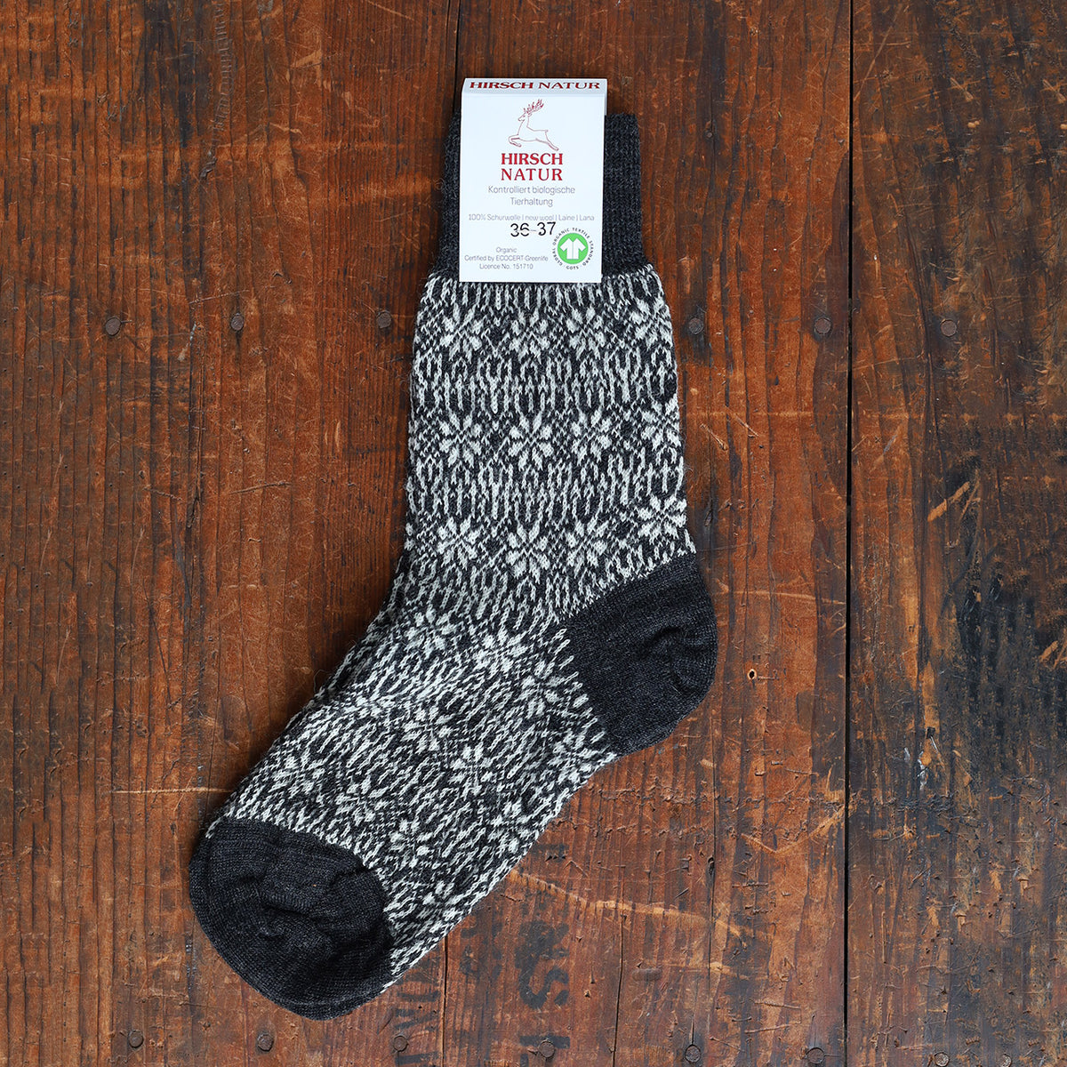 Fine Snowflake Wool Socks - Organic Merino (Adults 36-43)