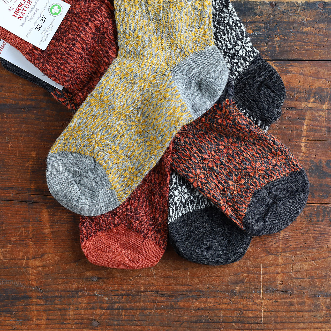 Fine Snowflake Wool Socks - Organic Merino (Adults 36-43)