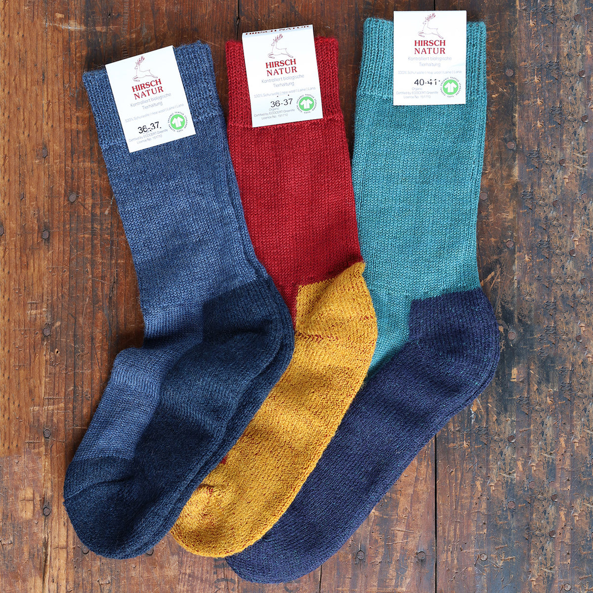 Trekking Socks - 100% Organic Wool (Adults 36-46)