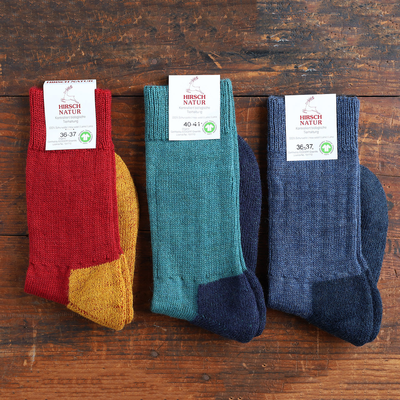 Trekking Socks - 100% Organic Wool (Adults 36-46)