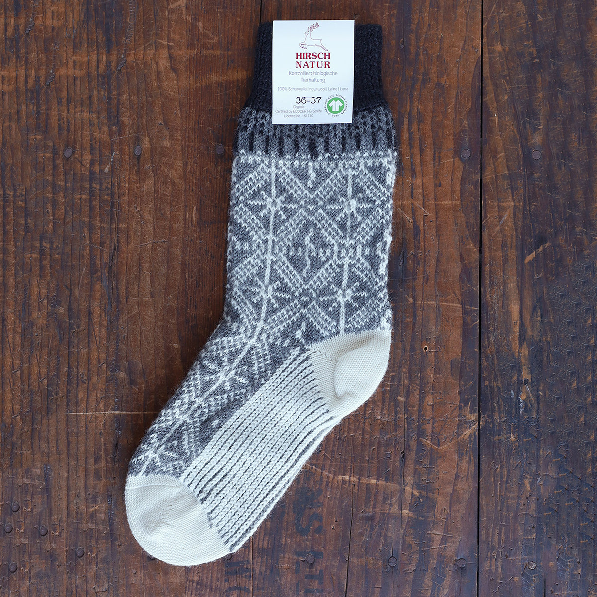 Norse Jacquard Organic Wool Socks (Adults 36-43)