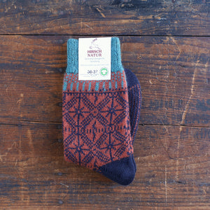 Norse Jacquard Organic Wool Socks (Adults 36-43)