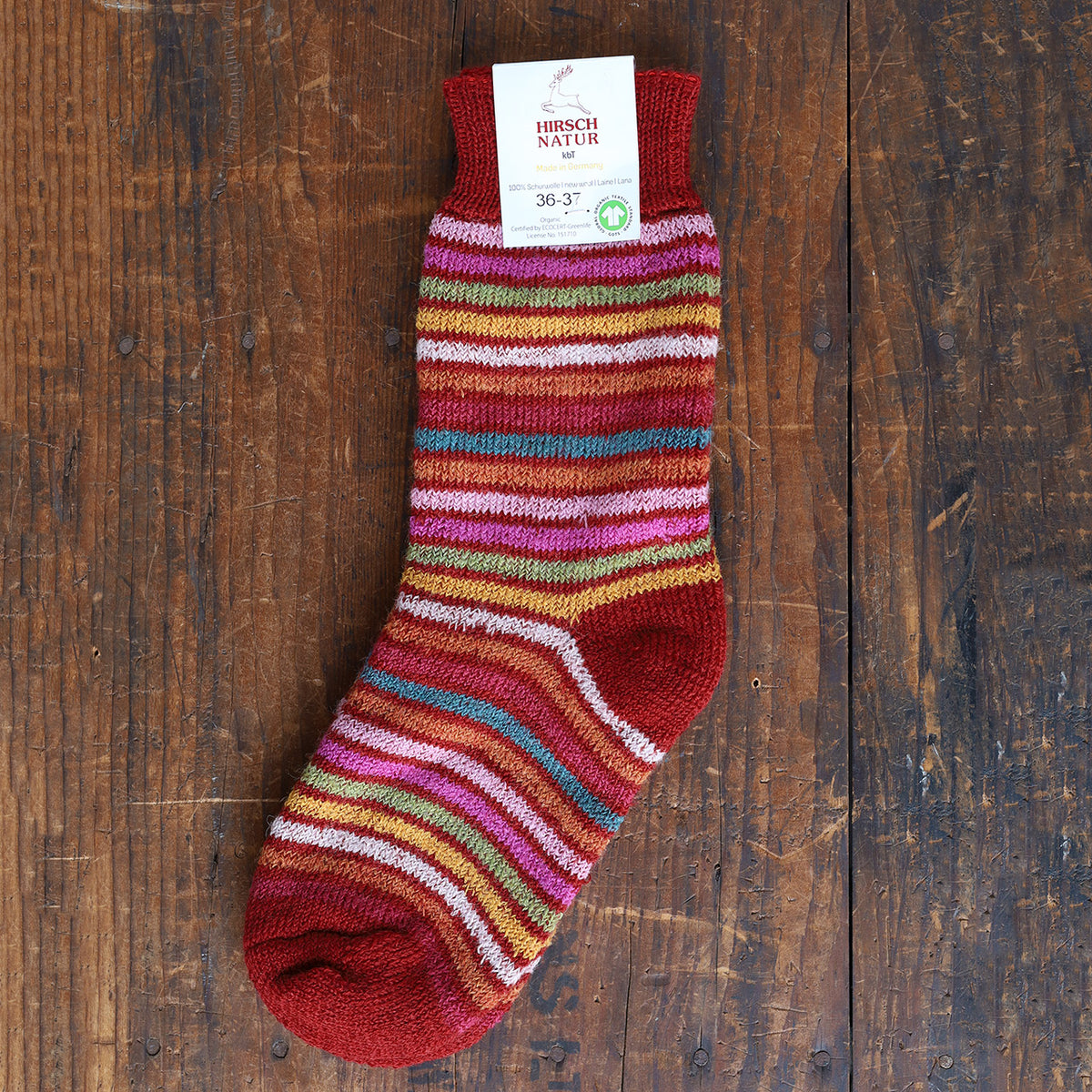 Plush Rainbow Organic Wool Socks (Adults 36-41)