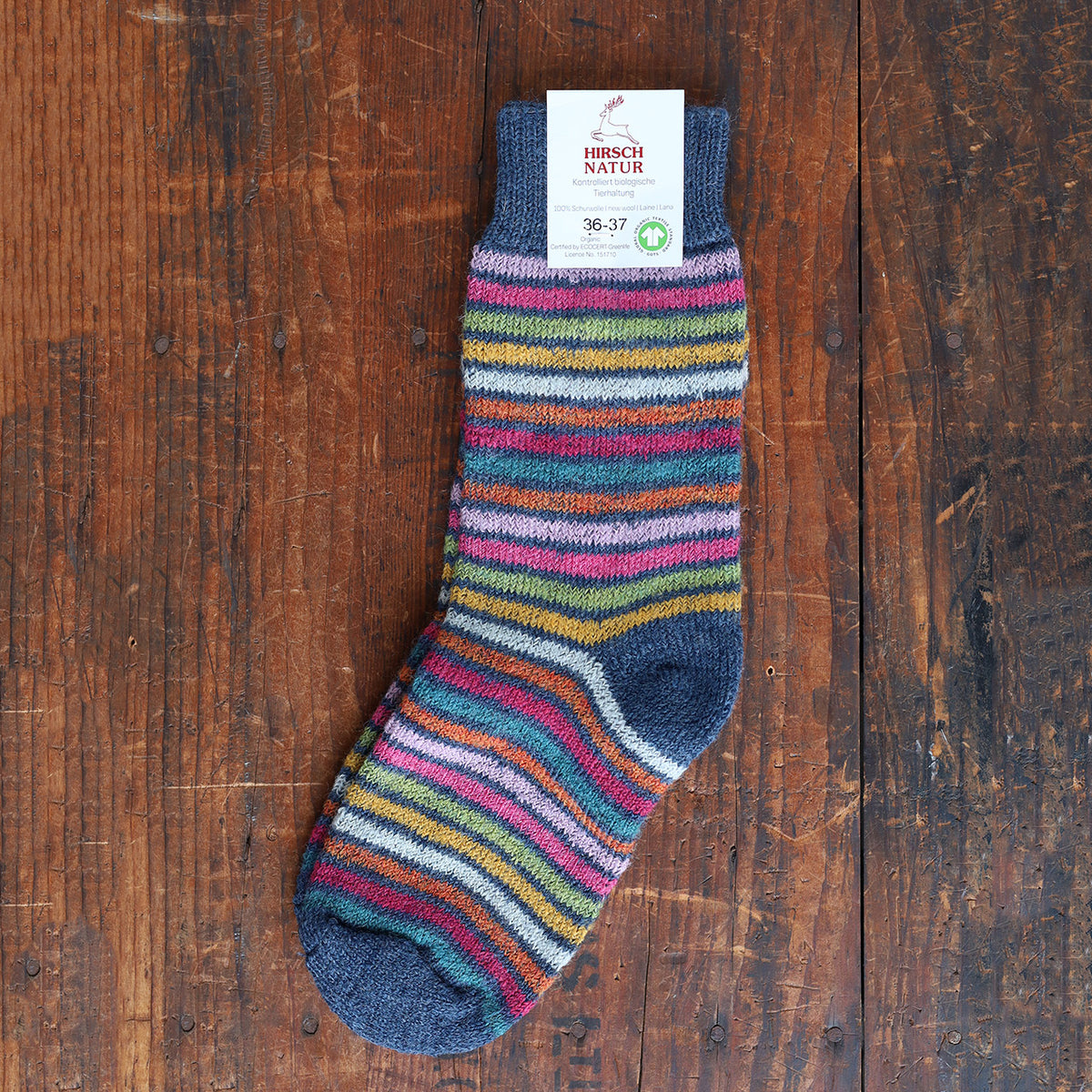Plush Rainbow Organic Wool Socks (Adults 36-41)