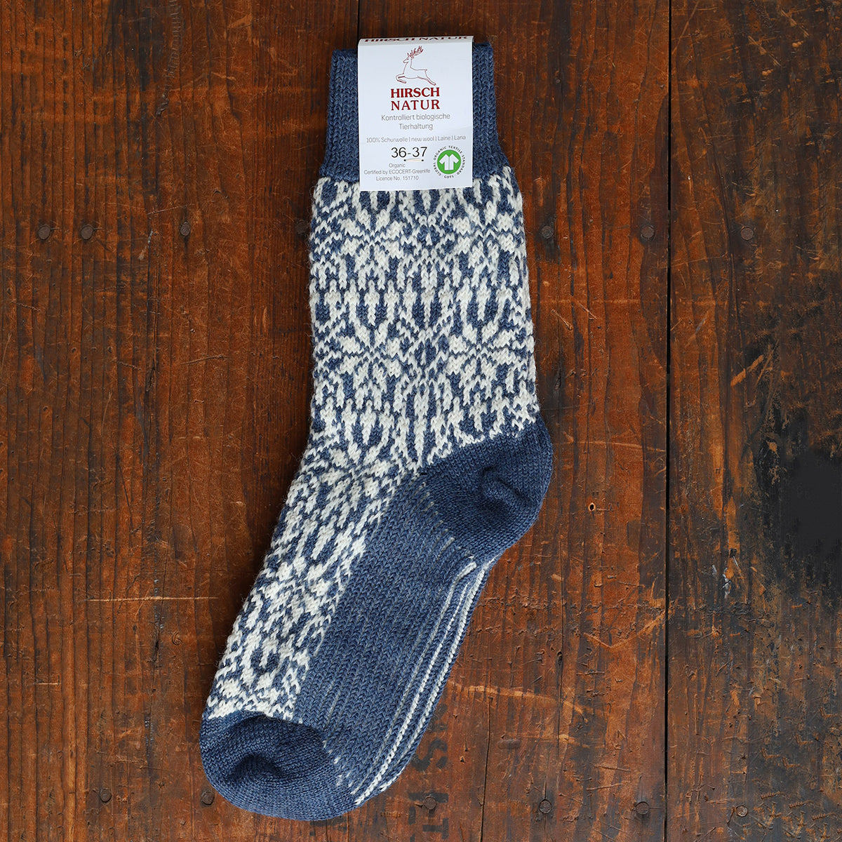 Scandi Fairisle Organic Wool Socks (Adults 36-46)