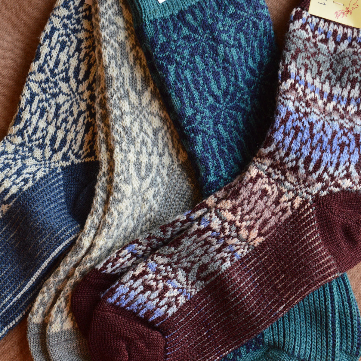 Scandi Fairisle Organic Wool Socks (Adults 36-46)