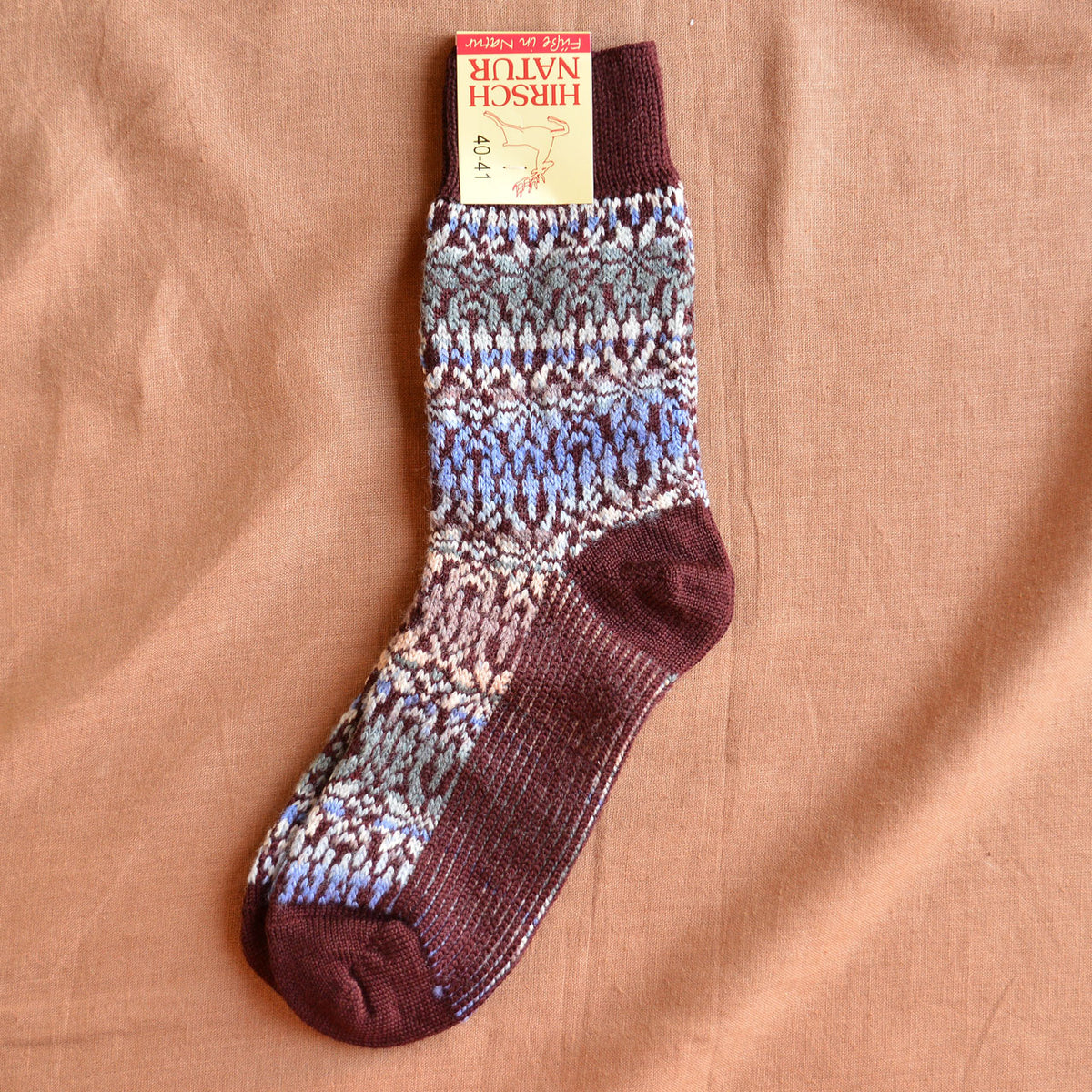 Scandi Fairisle Organic Wool Socks (Adults 36-46)