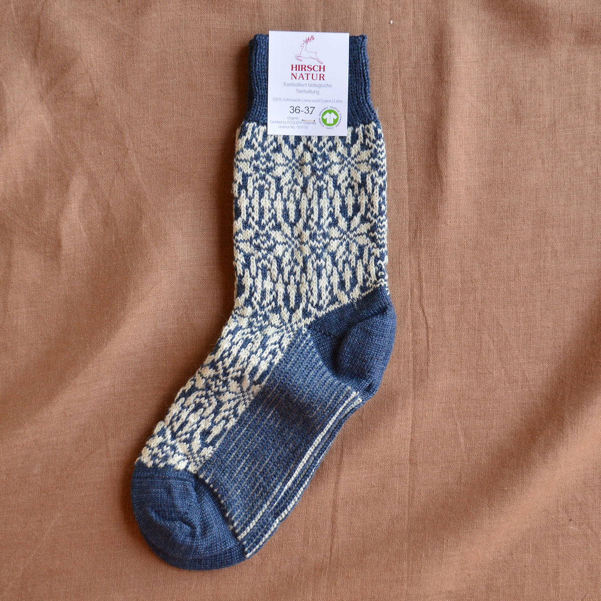 Scandi Fairisle Organic Wool Socks (Adults 36-46)