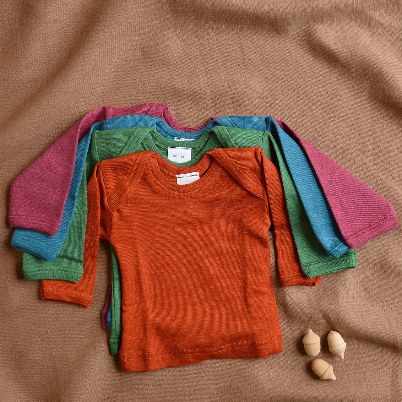 Baby Long Sleeve Envelope Neck Top by Hocosa - Organic Merino/Silk (0-3y)