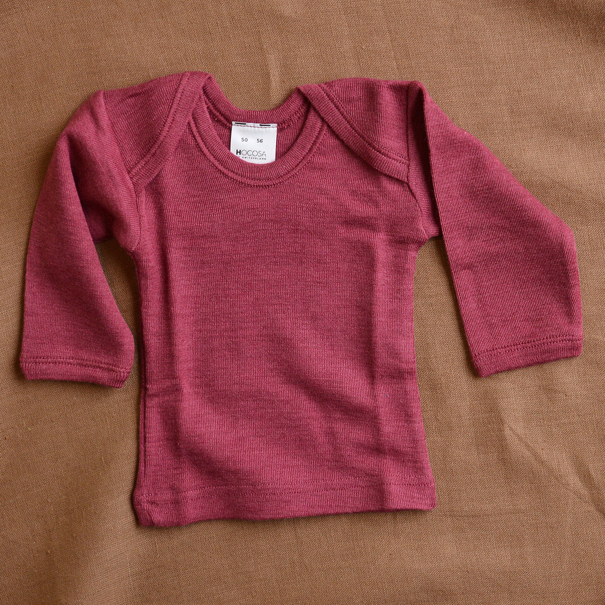 Baby Long Sleeve Envelope Neck Top by Hocosa - Organic Merino/Silk (0-3y)