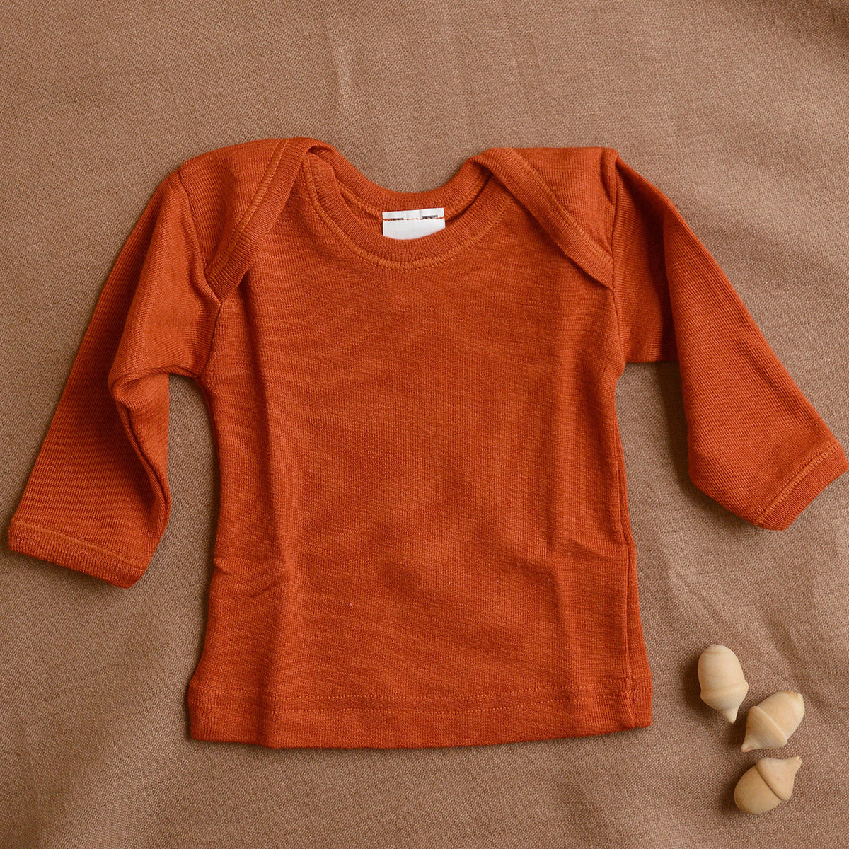 Baby Long Sleeve Envelope Neck Top by Hocosa - Organic Merino/Silk (0-3y)