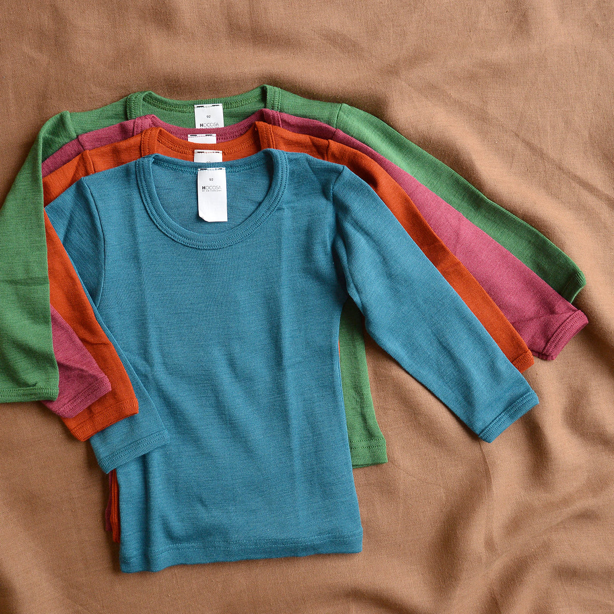 Child's Long Sleeve Thermal Top by Hocosa - Organic Merino/Silk (1-14y)