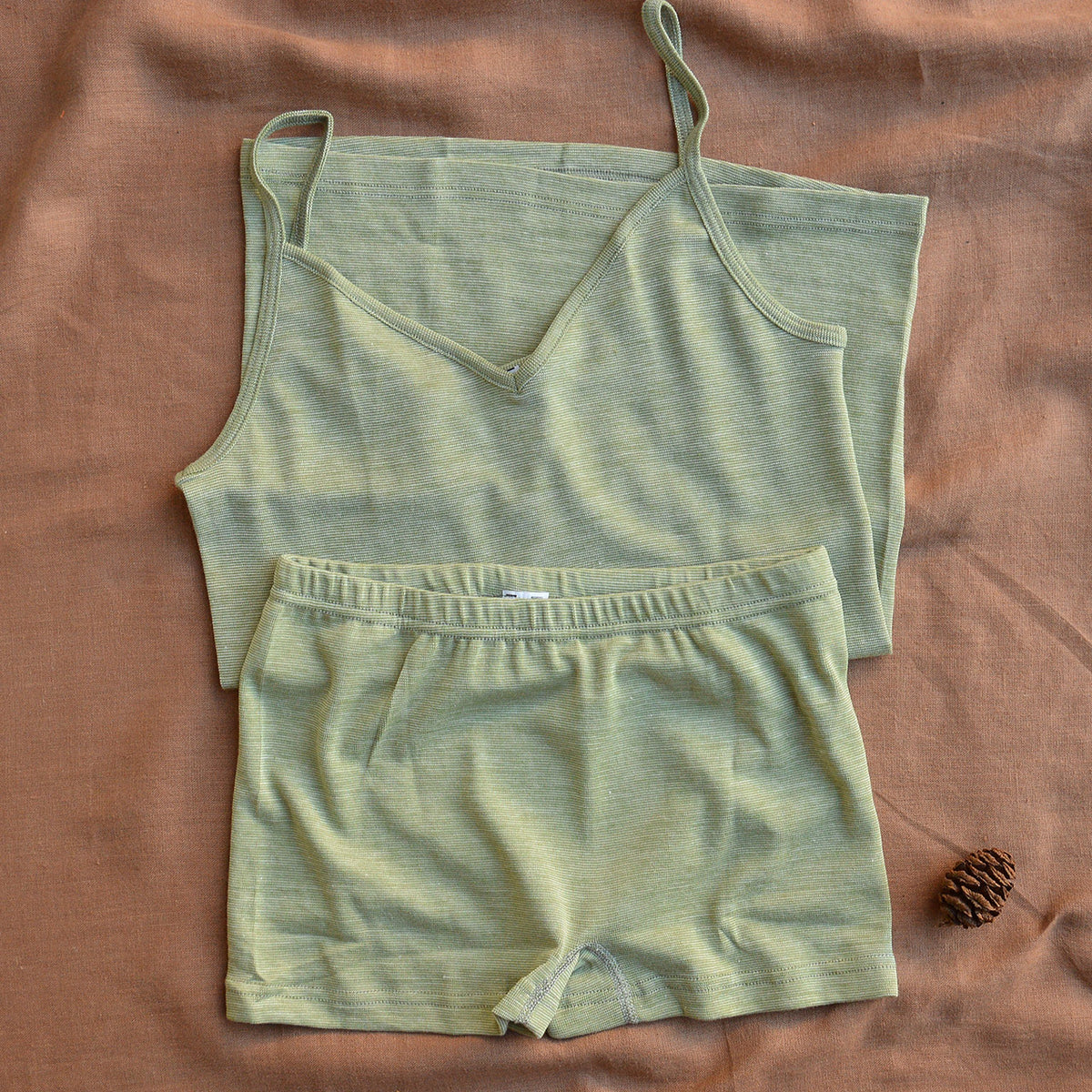 Women's Camisole Vest with Spaghetti Straps - Organic Cotton/Wool/Silk