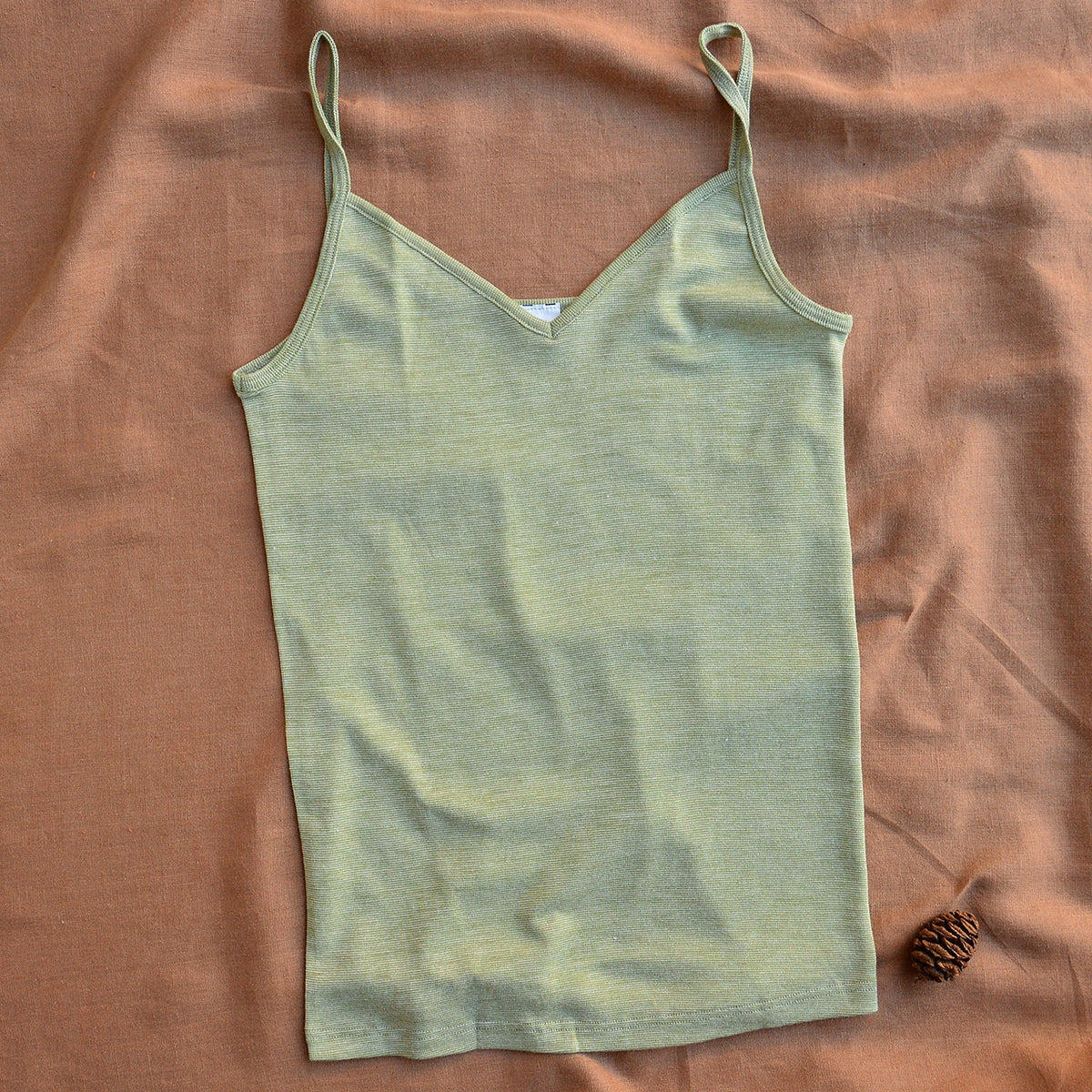Women's Camisole Vest with Spaghetti Straps - Organic Cotton/Wool/Silk