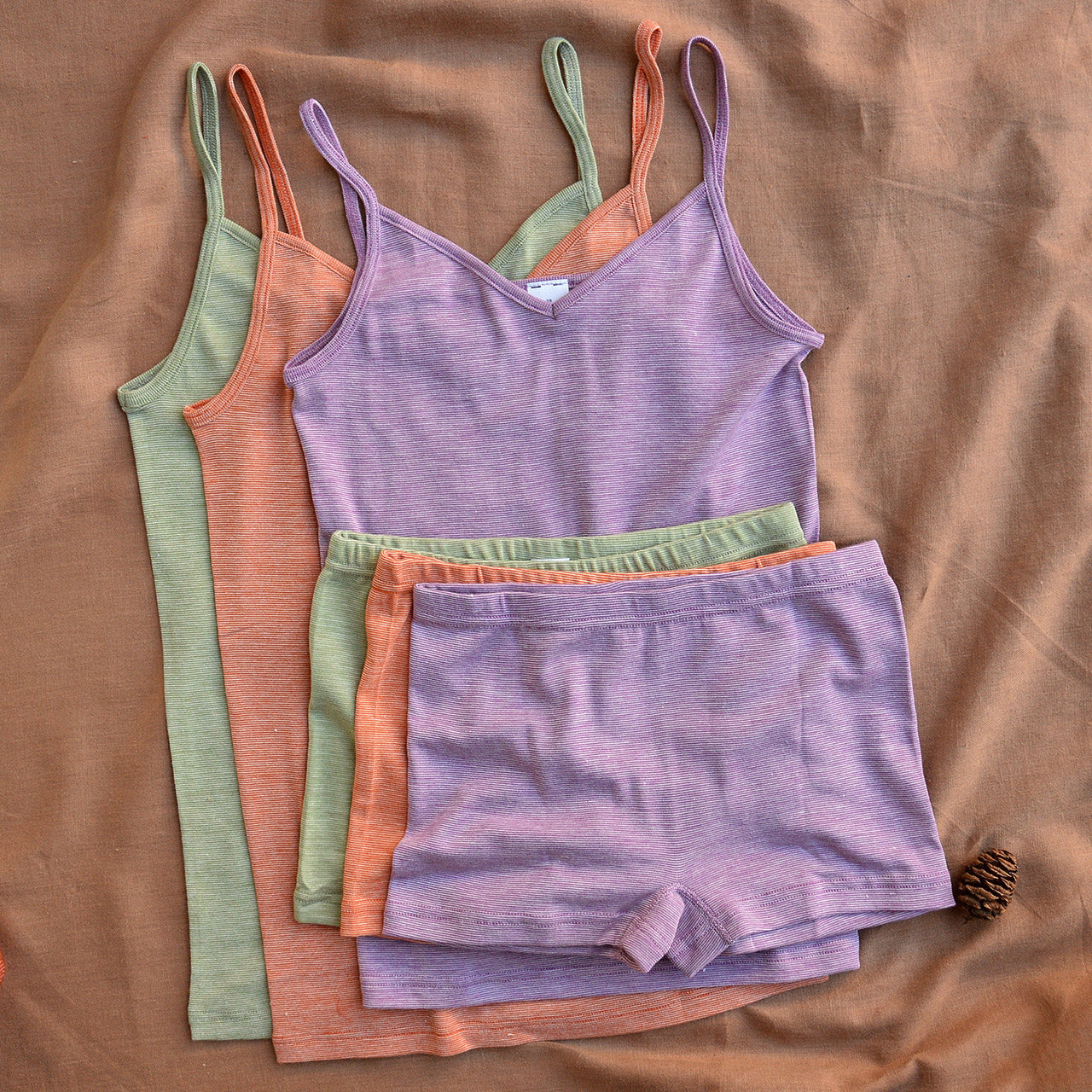 Women's Camisole Vest with Spaghetti Straps - Organic Cotton/Wool/Silk
