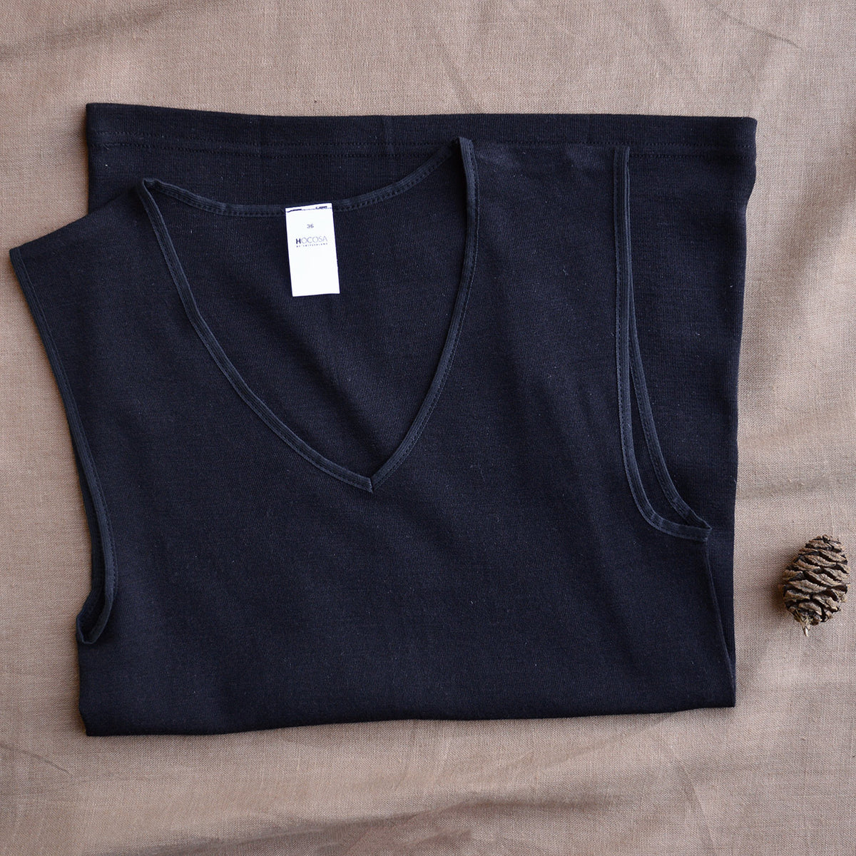 Women's Sleeveless V-Neck Tank - Organic Wool/Silk