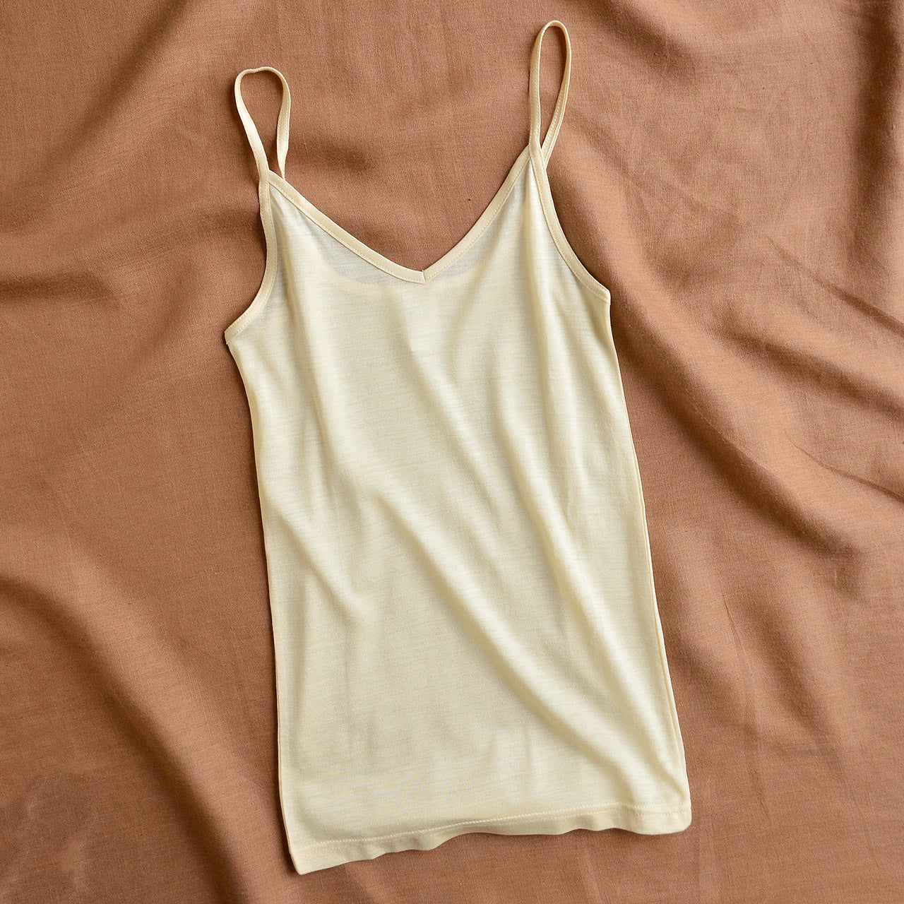Women's Camisole Vest with Spaghetti Straps - 100% Tussah Silk (XS-M)