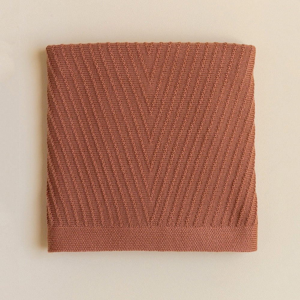 Hvid Akira Baby Blanket - 100% Merino Wool - Brick (70x95cm)