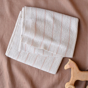 Harry Baby Blanket - 100% Merino Wool - Cream & Apricot Stripe (75x90cm)