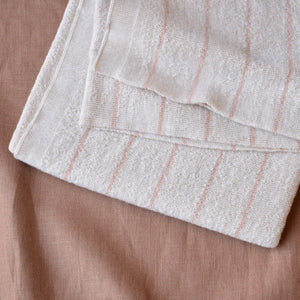 Harry Baby Blanket - 100% Merino Wool - Cream & Apricot Stripe (75x90cm)