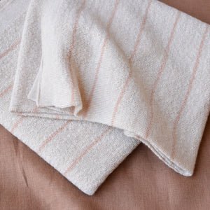 Harry Baby Blanket - 100% Merino Wool - Cream & Apricot Stripe (75x90cm)