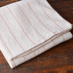 Harry Baby Blanket - 100% Merino Wool - Cream & Apricot Stripe (75x90cm)