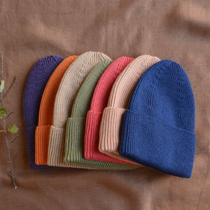 Hvid Rib Beanie - 100% Merino Wool (Teen-Adult)