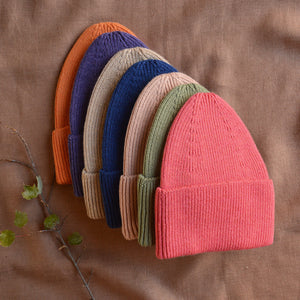 Hvid Rib Beanie - 100% Merino Wool (Teen-Adult)