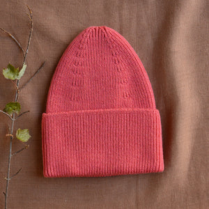 Hvid Rib Beanie - 100% Merino Wool (Teen-Adult)
