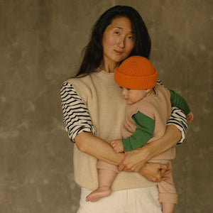 Women's Knitted Vest - 100% Merino Wool - Sand (S-XL)
