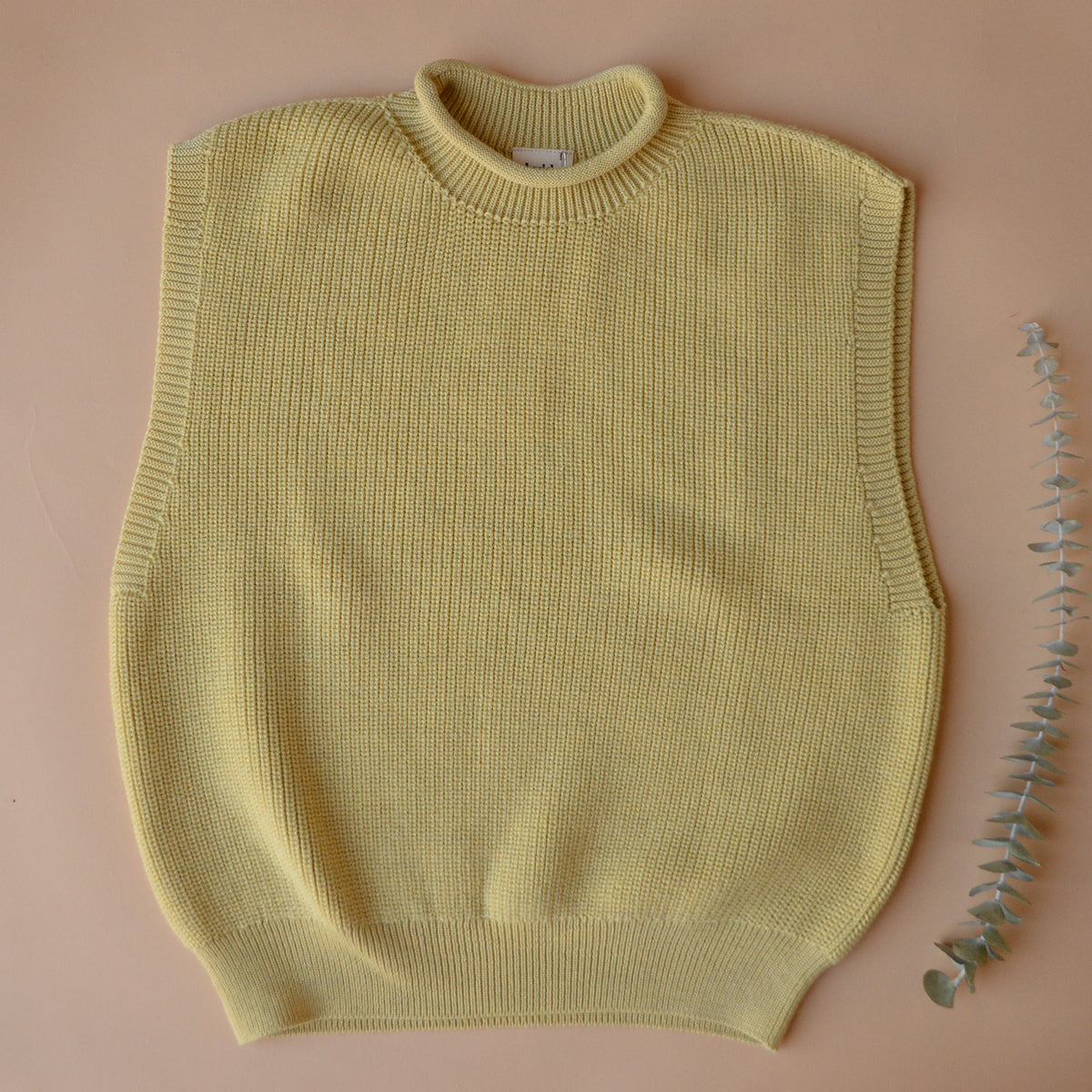 Women's Knitted Vest - 100% Merino Wool - Light Yellow (L-XL) *Last One!