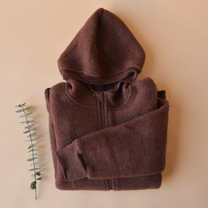 Hooded Jacket in Organic Wool Fleece with Zip (big kids 9-12y+)
