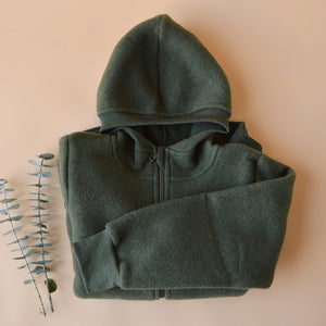 Hooded Jacket in Organic Wool Fleece with Zip (big kids 9-12y+)