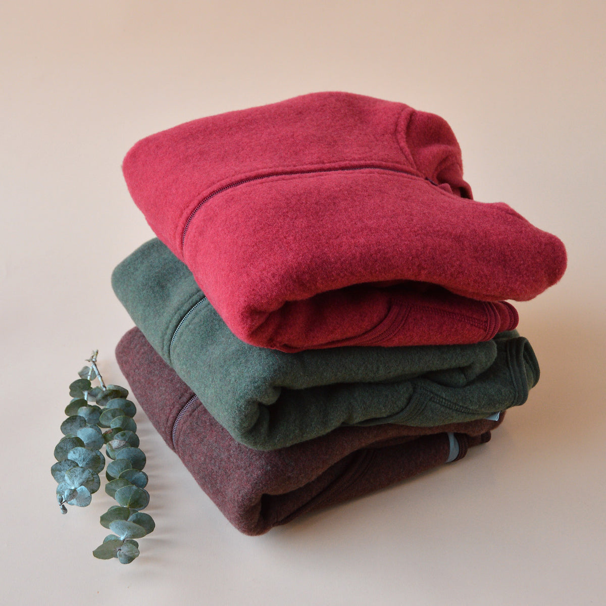 Hooded Jacket - Organic Wool Fleece with Zip (big kids 9-12y+)