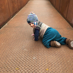 Baby Wool Fleece Pants - Grey (6-12m) *PRE-LOVED/MENDED