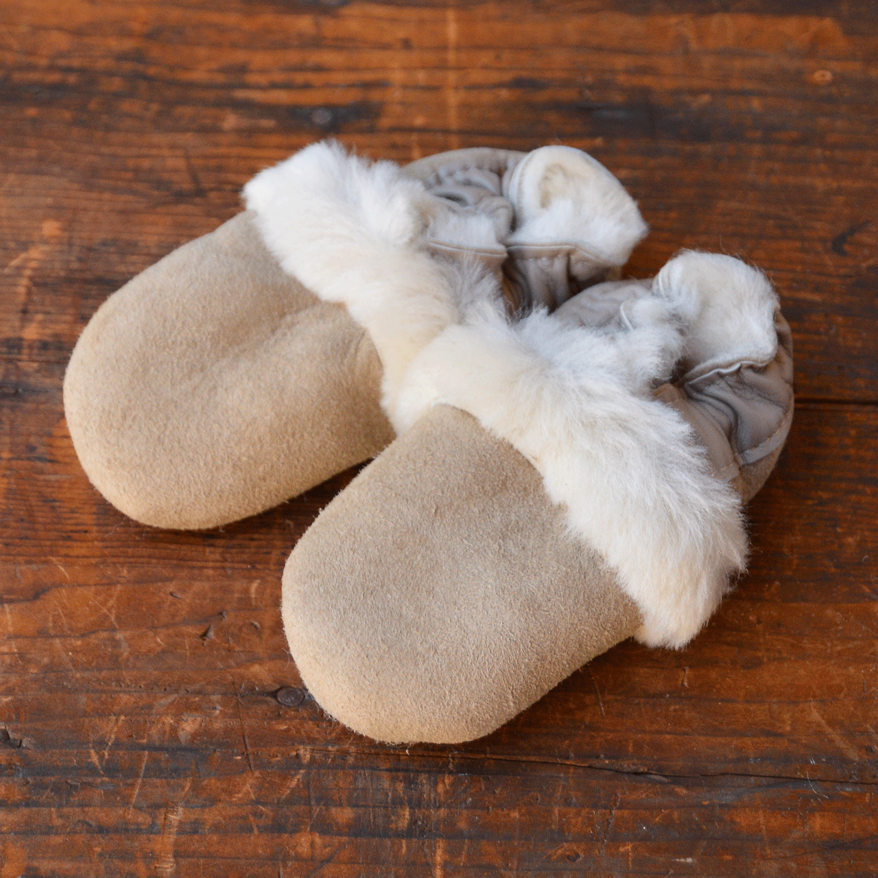 Baby Lambskin Slippers - Taupe (0-18m)