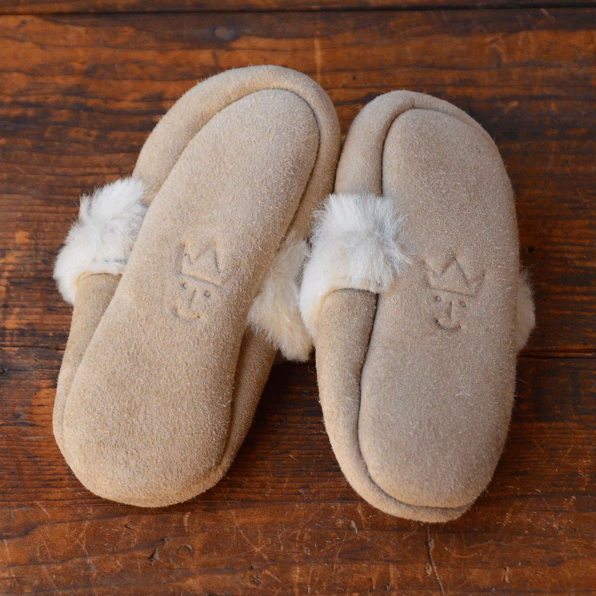 Baby Lambskin Slippers - Taupe (0-18m)