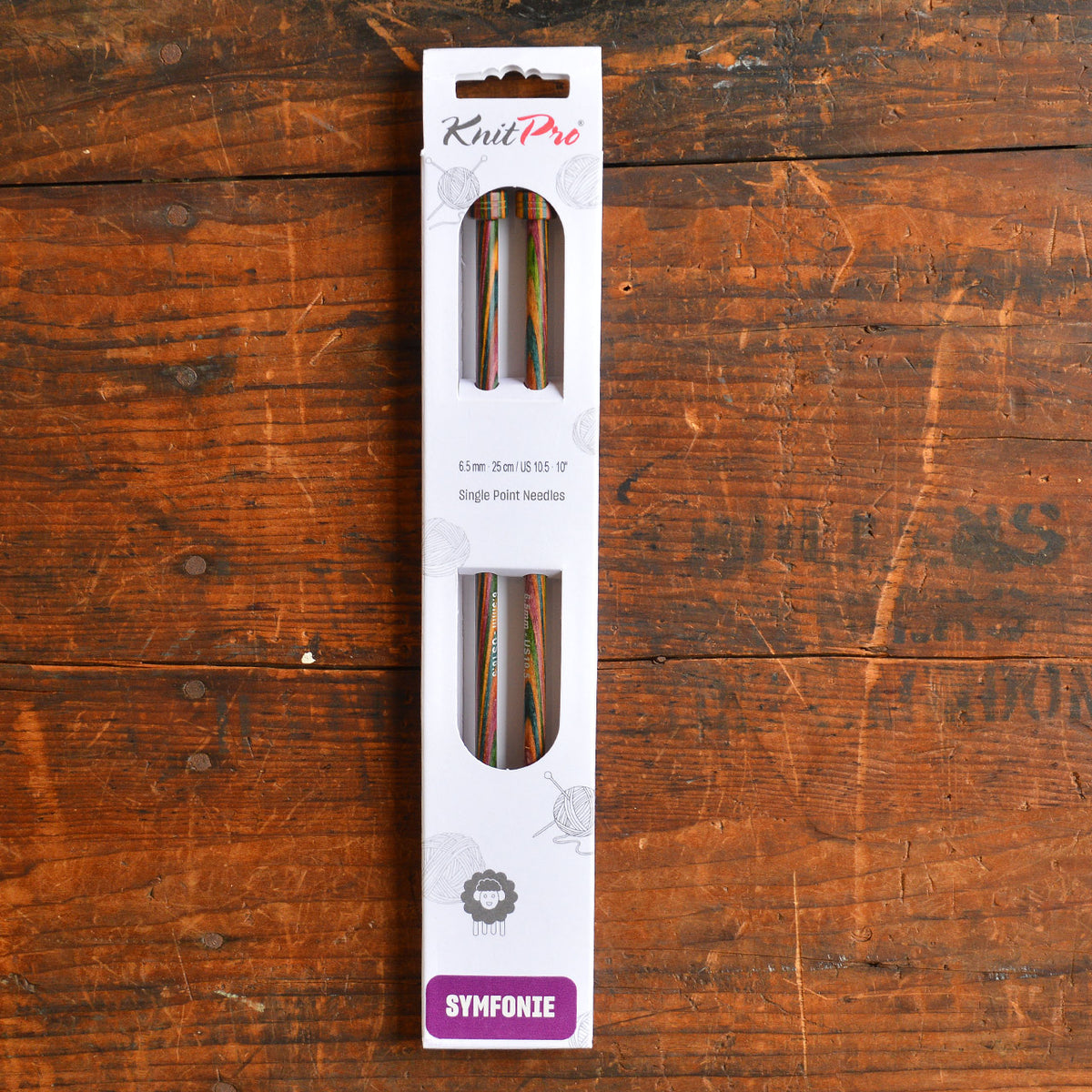 Symfonie Birch Rainbow Knitting Needles - Straight (25cm)